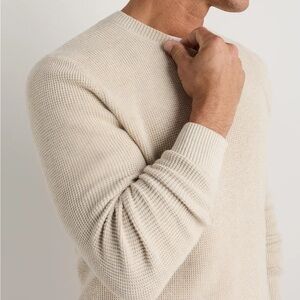 🥯 NWT Quince Men’s Organic Cotton Cashmere Waffle Crewneck Sweater